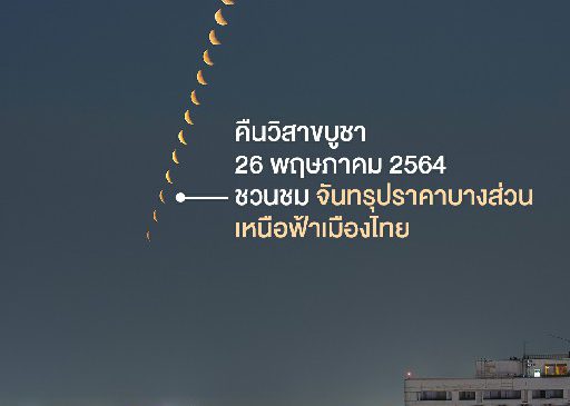 คืนวิสาขบูชา 26 พฤษภาคม ชวนชมจันทรุปราคาบางส่วนเหนือฟ้าเมืองไทย