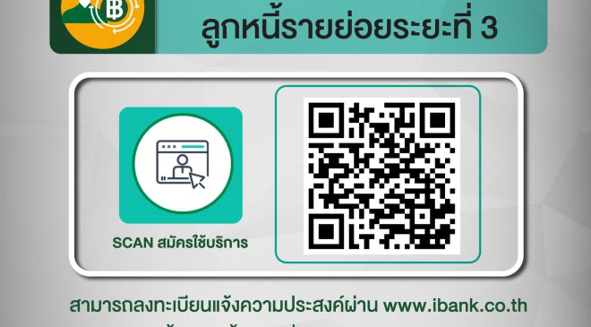 ไอแบงก์พร้อม! ให้ลูกค้าสแกน คิวอาร์โค้ดเข้าร่วมมาตรการให้ความช่วยเหลือลูกหนี้รายย่อย ระยะที่ 3