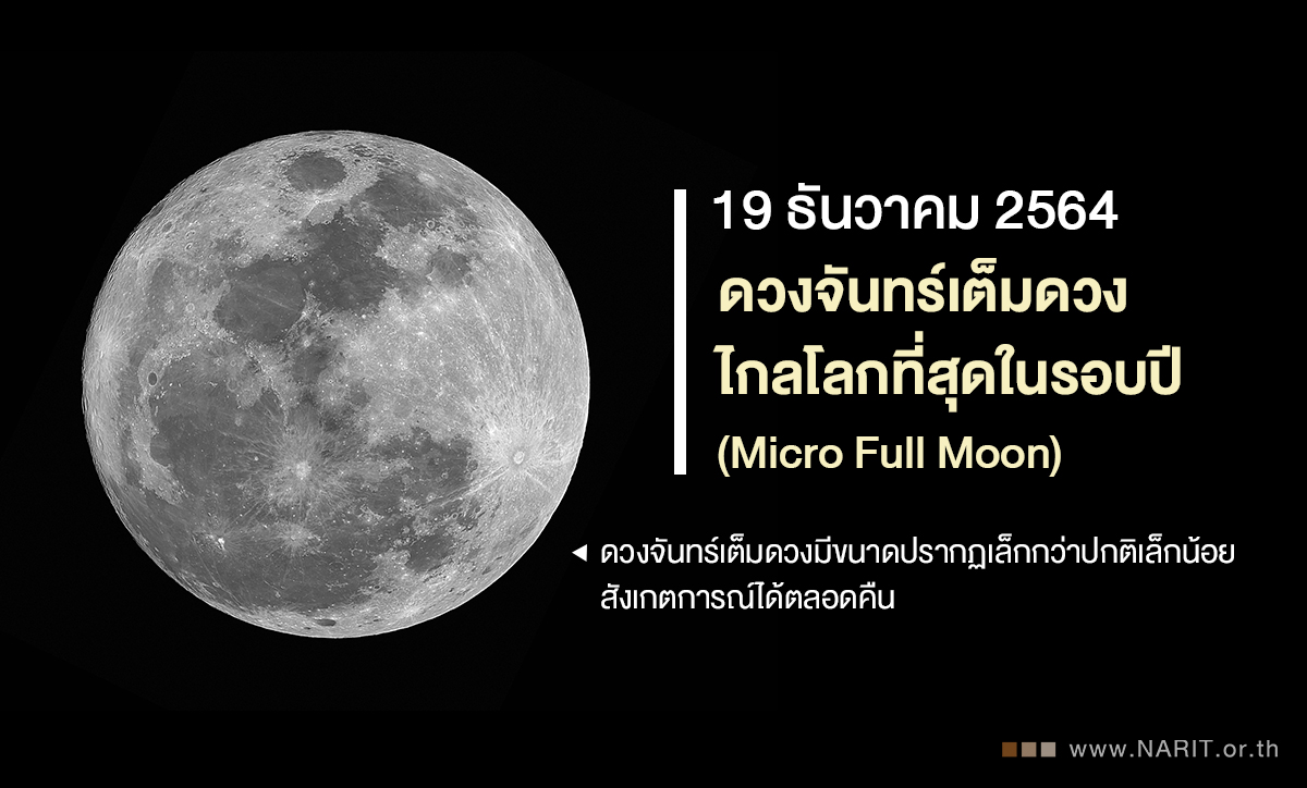 คืน 19 ธ.ค. นี้ ดวงจันทร์เต็มดวงไกลโลกที่สุดในรอบปี